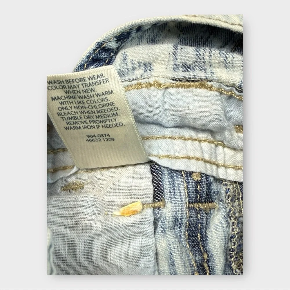 OshKosh Bgosh Baby Girls 12M Acid Wash Denim Overall Dress Stars Hearts 904-0374